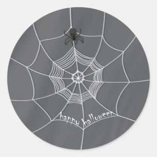 Sticker Rond Éffrayant Spider dans Spider Web Classic Round Sti