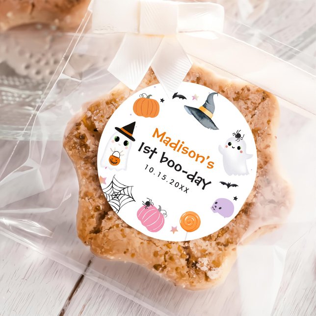 Sticker Rond Éffrayant Un Halloween 1er Anniversaire (Créateur téléchargé)