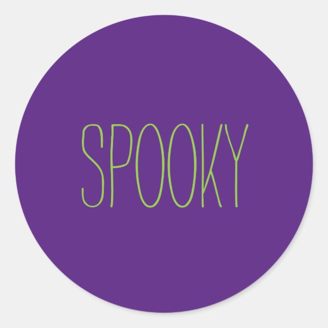 Sticker Rond Éffrayant vert violet Halloween manuscrit (Devant)