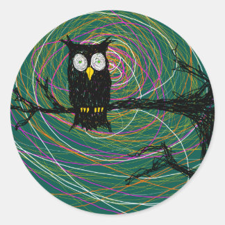 Sticker Rond éffrayant violet whimsical astral magique mystique