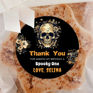 Sticker Rond Éffrayante Halloween mignonne Fête d'anniversaire 