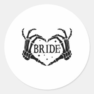 Sticker Rond Éffrayante mariée Skeleton mains Fiançailles Maria