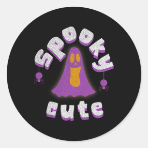 Sticker Rond Éffrayante Mignonne Halloween Fantômes Hommes Fill