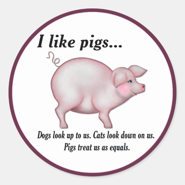 Sticker Rond Égalité de porc (Devant)