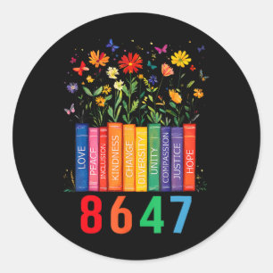Sticker Rond Egalité des droits Livre Flower Trump Femmes Droit