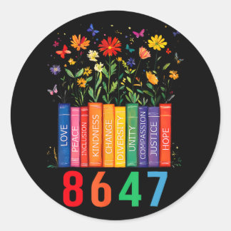 Sticker Rond Egalité des droits Livre Flower Trump Femmes Droit