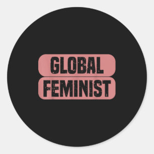 Sticker Rond Égalité Féministe Mondiale Autonomisation Vintage