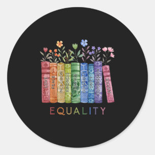 Sticker Rond Égalité Paix Amour Gentillesse Lire Livre Lgbt Gay