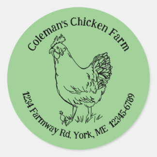 Sticker Rond Egg Carton Chicken Farm Adresse de retour