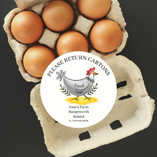 Sticker Rond Egg Carton Label customize egg box free range