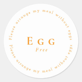 Sticker Rond Egg-Free Request Sticker, White - Orange