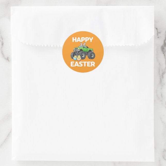 Sticker Rond Egg Hunt Crew Cute Easter Holiday (Sac)