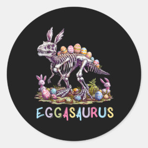Sticker Rond Eggasaurus Easter Stegosaurus Dinosaur Garçons T