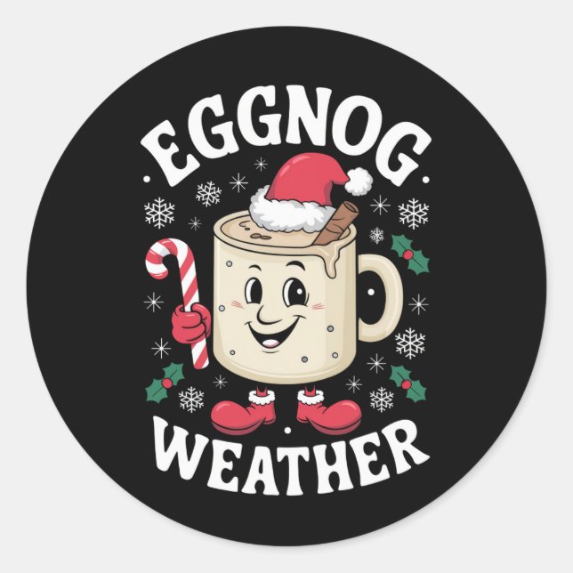 Sticker Rond Eggnow Météo Noël Rétro Noël (Devant)