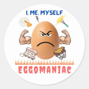 Sticker Rond Eggomaniac - L'Oeuf Badass !   Joyeuse fête de Pâq