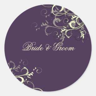 Sticker Rond Eggplant+Fils de vanille/do-it-yourself couleur Ar