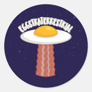 Sticker Rond Eggstraterrestrial Avec Texte