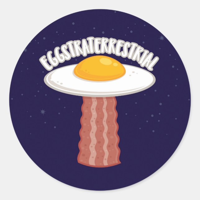 Sticker Rond Eggstraterrestrial Avec Texte (Devant)