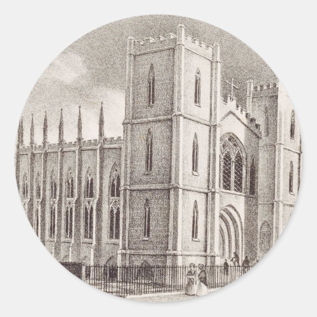 Sticker Rond Église chrétienne médiévale (Devant)