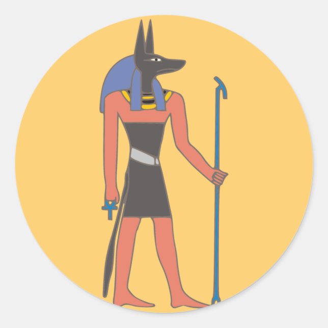 Sticker Rond Église égyptienne d'Anubis egypt deity (Devant)