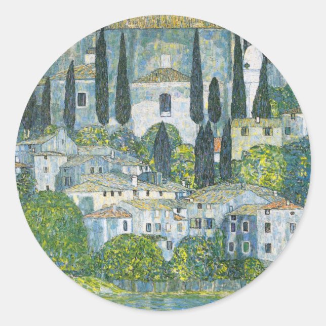 Sticker Rond Église (Kirche) à Cassone par Gustav Klimt (Devant)