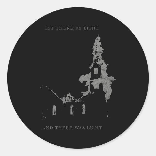 Sticker Rond Église Occulte Burning Atheist Satan Devil Antichr (Devant)