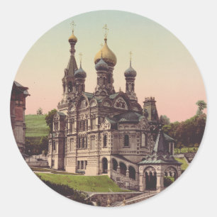 Sticker Rond Église orthodoxe russe à Moscou