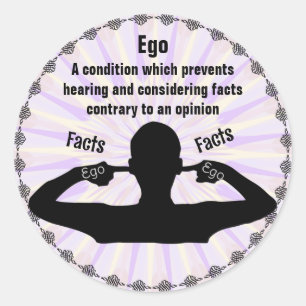 Sticker Rond Ego - Faits contre Opinion