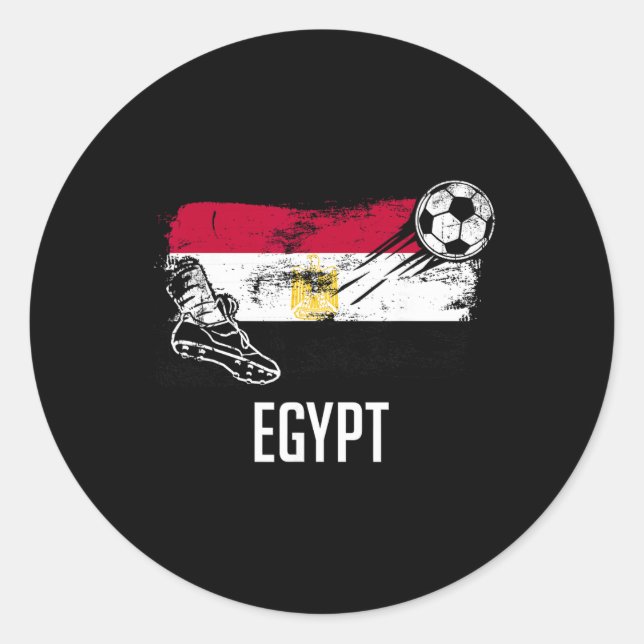 Sticker Rond Egypt Flag Jersey Egyptian Soccer Team Egyptian _2 (Devant)