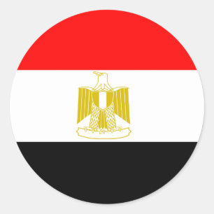 Sticker Rond Égypte Drapeau de haute qualité