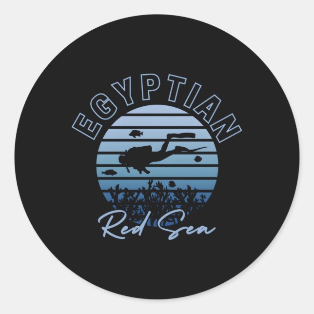 Sticker Rond Egypte Plongée Sous-Marine En Mer Rouge (Devant)