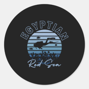 Sticker Rond Egypte Plongée Sous-Marine En Mer Rouge