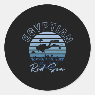 Sticker Rond Egypte Plongée Sous-Marine En Mer Rouge