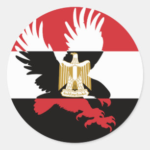Sticker Rond Égypte Steppe Eagle Drapeau animal national égypti
