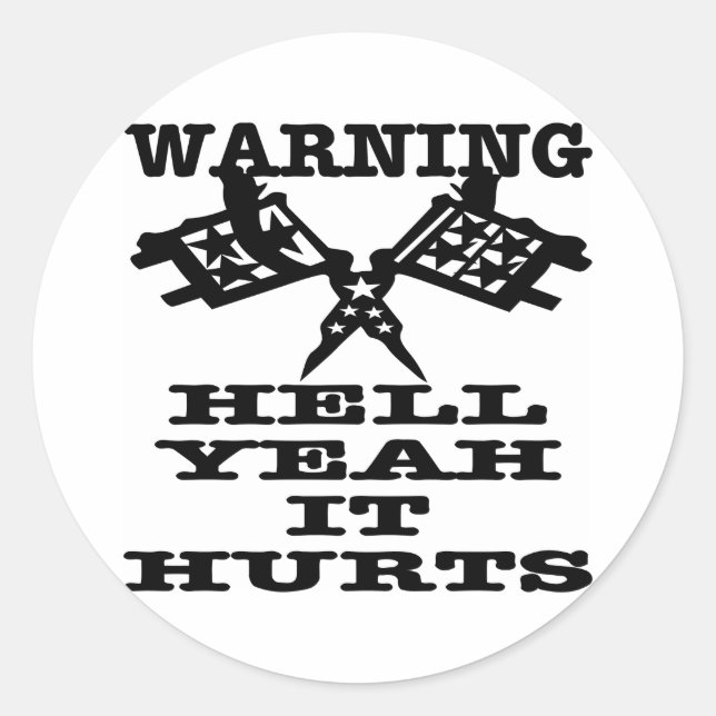 Sticker Rond Eh Bien, Ça Fait Mal Au Tatouage (Devant)