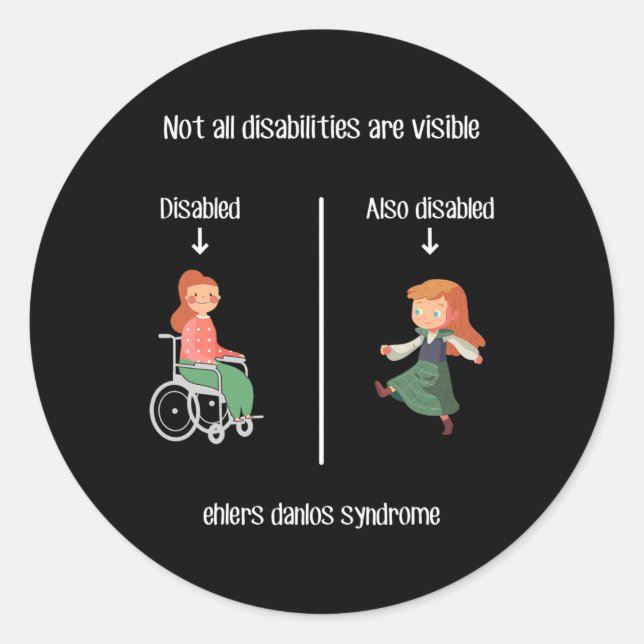 Sticker Rond Ehlers Danlos Syndrome Toutes Les Personnes Handic (Devant)