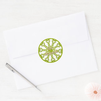 Sticker Rond Eid Moubarak Carte de voeux Aïd Vert
