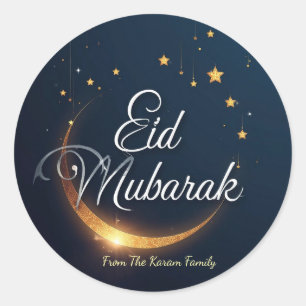 Sticker Rond Eid Moubarak personnalisé