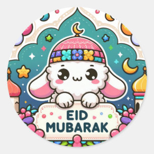 Sticker Rond Eid Moubarak Sheep