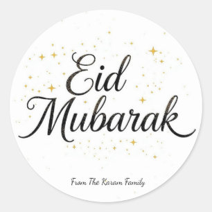 Sticker Rond Eid Mubarak Musulman Personnalisé