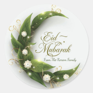 Sticker Rond Eid Mubarak personnalisé Musulman Classique Modern