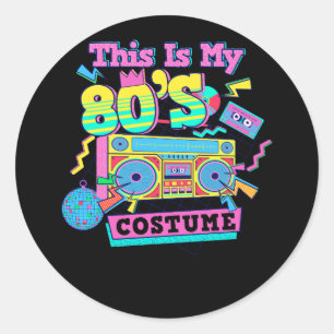Sticker Rond Eighties Music 1980s Génération 80s Costume Party