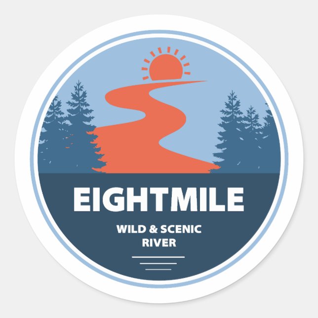 Sticker Rond Eightmile Wild and Pittoresque River Connecticut (Devant)
