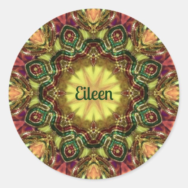 STICKER ROND EILEEN ~ KALEIDOSCOPE NOËL ~ (Devant)