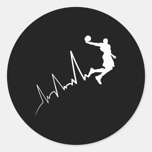 Sticker Rond Ekg Fréquence De Bysketbyll Player Heartbeat Dunki (Devant)