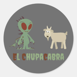 Sticker Rond El Chupacabra