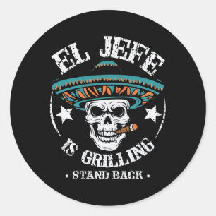 Sticker Rond El Jefe Grill Stand Ck Cuisine Barbecue Chef