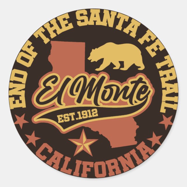 Sticker Rond El Monte, Californie (Devant)
