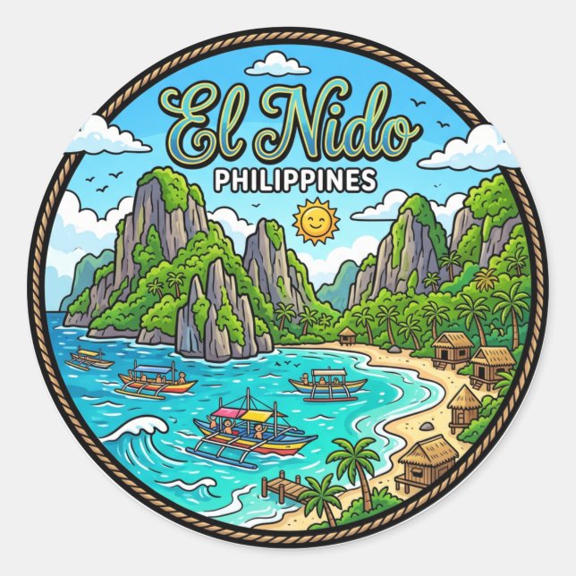 Sticker Rond El Nido Philippines (Devant)