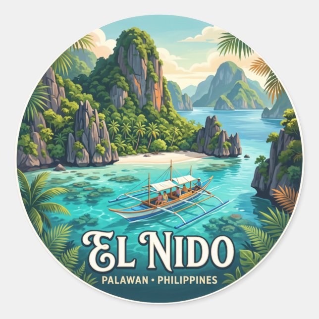 Sticker Rond El Nido Philippines (Devant)